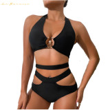 women swimwear designer two-piecce pure black bikini sexy Bathing suit #xcyx0633 fashion swimsuit swimming swimsuits
