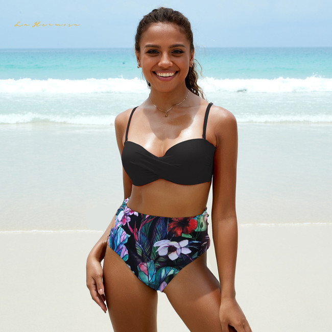 Ladies Two-Piece sexy Swimwear Underwire coasters are not removable print Bathing Suit #yds0645 fashion Swimsuit Bikini