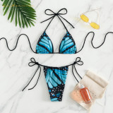 women Sexy two piece bikini Design lace-up Texture print swimwear fashion beach suit swimsuit qj1522