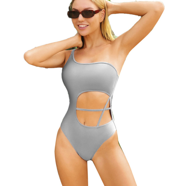 women designer swimwear one piece One-shoulder suspenders bikini sexy Hollow swimsuit rfd1127