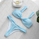 Women two-pieces suspender Swimwear #dp0430 summer beachwar fashion Solid Color  Bathing Suit fashion Swimsuit Bikini