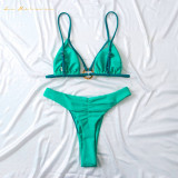 women Sexy two piece bikini Contrast color Design swimwear fashion bathing suit beach suit swimsuit qj1526