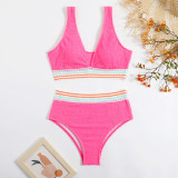 2023 New Women Two-Piece Bikini White Swimsuit High Waist Swimwear #xckx0627 Wholesale Splicing Bathing Suit Designer Bikinis
