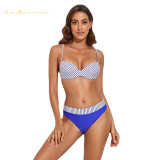 Wholesale Bikini Swimwear Women Swimsuit Push up Bandage Top Stripe Print Bra High Waist Bottom Good Stretch Beach Sport Bikini #yds0643