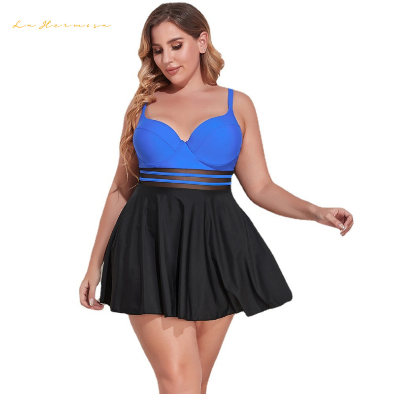 Sexy bikini Women multicolor Pure color swimsuit two piece plus size suspender swimwear high Waist print Dress beachwear  bathing suit #yds0657