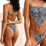 women two piece designer fashion bikini sexy strapless swimwear swimsuit swimming #xcyx0627 Zebra stripes summer bikinis swimsuits
