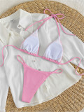 Wholesale Bikinis Fashion Women Swimsuits Two-Pieces Bathing Suit Multicolor pure color Swimwear rfd0421