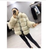 2023 Winter Outdoor Imitation Fur Stand Collar Coats Women Faux Fur Jackets Coat Solid Multicolor Fashion Street Warm Long Sleeves Jacket cx04125