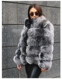 Women Stand Collar Coats Faux Fur Jackets Coat Imitation Fur Coat Solid Multicolor Plus Size 4XL Warm Long Sleeves Wholesale Fluffy Jacket cx04125