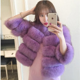Autumn Winter Hot Sells Faux Fur Jackets Coat Plush Fluffy Coats Fur Coat Multicolor Plus Size Warm Long Sleeves Short Jacket cx0395