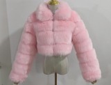 Fashion Faux Fur Jackets Fluffy Fur Collar Coat Coats Fur Coat Solid Multicolor Plus Size Warm Long Sleeves Short Slim Fit Jacket cx02115