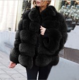Women Stand Collar Coats Faux Fur Jackets Coat Imitation Fur Coat Solid Multicolor Plus Size 4XL Warm Long Sleeves Wholesale Fluffy Jacket cx04125