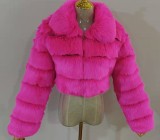 Fashion Faux Fur Jackets Fluffy Fur Collar Coat Coats Fur Coat Solid Multicolor Plus Size Warm Long Sleeves Short Slim Fit Jacket cx02115