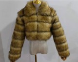 Nuevo Plus Size 8XL Piel Multicolor Corte De Pelo Artificial Parka Y Chaquetas Mujeres Puffy Invierno Piel Abrigo De Solapa Piel Artificial Chaquetas cx02115