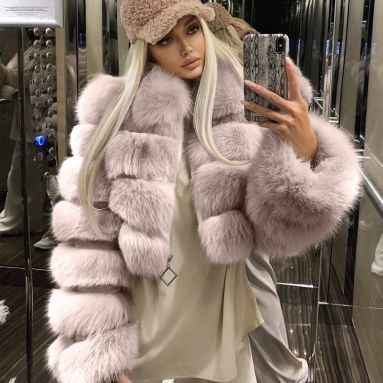 Fashion Faux Fur Jackets Fluffy Fur Collar Coat Coats Fur Coat Solid Multicolor Plus Size Warm Long Sleeves Short Slim Fit Jacket cx02115