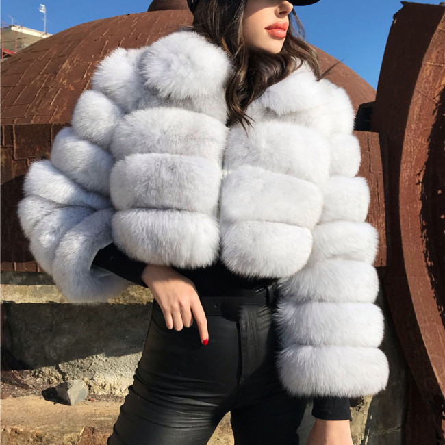 Nuevo Plus Size 8XL Piel Multicolor Corte De Pelo Artificial Parka Y Chaquetas Mujeres Puffy Invierno Piel Abrigo De Solapa Piel Artificial Chaquetas cx02115