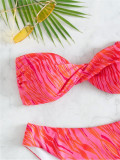 Printed strapless bikini women fashion swimsuit summer sexy backless two-piece swimsuit wholesale #rfd17228