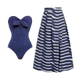 Fashion Black and white One-Piece Swimsuit for Women with Swimwear Multi.Color and Multi-Pattern Printed Retro Tight-FittingSwimsuit