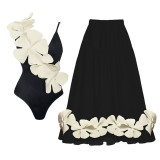 Pink One-Piece Swimsuit for Women with Swimwear Multi.Color and Multi-Pattern Printed Retro Tight-FittingSwimsuit