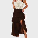 Pink New Style Figure-Hugging Three-Dimensional FlowerPattern Hot One-Piece Swimming Suit Swimwear