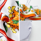 Ruffled-Edge Printed Two-Piece Swimming Suit sexySorceress Retro Beach Swimsuit