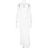 Sexy Women's Fashion Suit Fishbone Plunging Top with a Full-Skirted Fish Tail Skirt High-End Two-Piece Set Dress