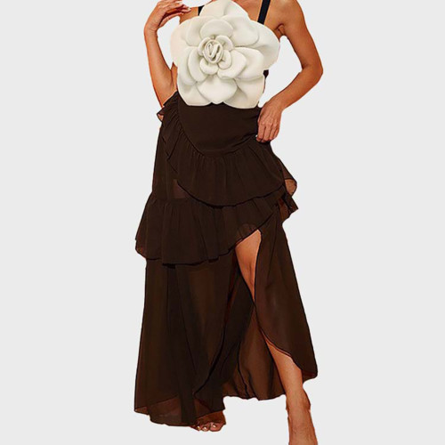 New Style Figure-Hugging Three-Dimensional FlowerPattern Hot One-Piece Swimming Suit Swimwear