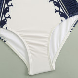 Black and White Color Matching One-Piece Neck-WrapTight-Fitting Swimsuit Backless High-End Style BikiniSwimsuit