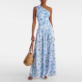 Sexy and Fashionable One-Piece Swimsuit Single.Shoulder Tight Floral Print Swimsuit