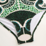 One-Piece Swimsuit Women's Form-Fitting RacerbackSwimsuit Printed Tight-Fitting swimsuit