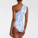 Sexy and Fashionable One-Piece Swimsuit Single.Shoulder Tight Floral Print Swimsuit