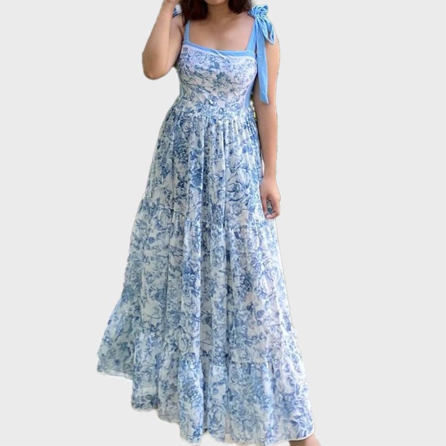 Sexy Sheer-Printed Floral One-Piece Swimsuit withDrawstrings - a Cute and Fresh Style One-PieceSwimsuit