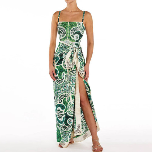 One-Piece Swimsuit Women's Form-Fitting RacerbackSwimsuit Printed Tight-Fitting swimsuit