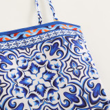 Sexy One-Piece Bandeau Swimsuit Ethnic Style PrintedTight Backless Bandeau Swimsuit