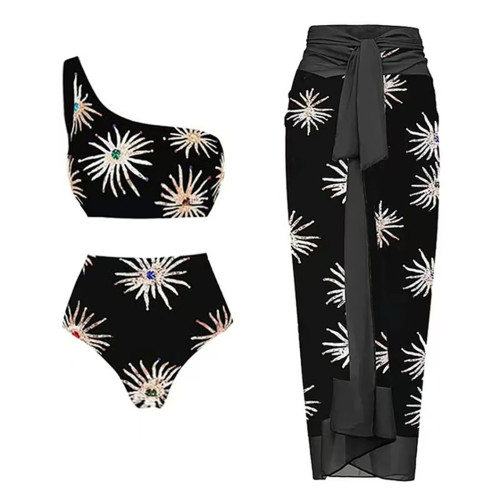 Retro Swimsuits Conservative Printed Belly-CoveringSlimming Swimsuits Beach-Style One-Piece Swimsuits