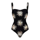 Retro Swimsuits Conservative Printed Belly-CoveringSlimming Swimsuits Beach-Style One-Piece Swimsuits