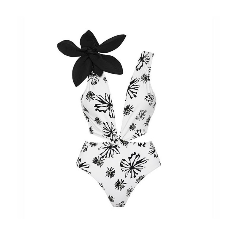 Three-Dimensional Flower-Patterned Split-BikiniSwimsuit Slimming and Figure-Hugging swimsuit