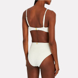 Three-Dimensional Flower-Patterned Split-BikiniSwimsuit Slimming and Figure-Hugging swimsuit