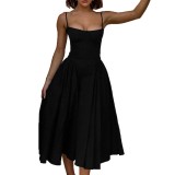 New Trendy Summer Sexy Women's Simple StraplessLong Dress Elegant and Form-Fitting Multi-Color Dress