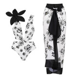 Three-Dimensional Flower-Patterned Split-BikiniSwimsuit Slimming and Figure-Hugging swimsuit