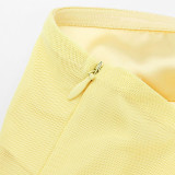 Sexy Tube Top open Back French High-End SplicingSatin Mesh Skirt Hot Girls Stunning Yellow SummerDress
