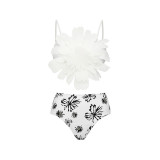 Three-Dimensional Flower-Patterned Split-BikiniSwimsuit Slimming and Figure-Hugging swimsuit