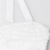 Sexy Water-Soluble Lace High Slit Ruffle DesignRevealing Backless Hip-Hug Skirt See-Through LongDress