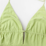 New Trendy Women's Dress Sexy Deep V NeckBackless Long Dress Mature and Elegant Style Beac!Vacation Dress