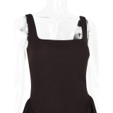 Sexy Low-Waisted Backless Halter Dress with SpandexDrawstrings Slimming Evening Gown Dress