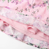 Summer Women's New Printed Halter Dress Figure.Hugging Backless Flirty Floral Short Skirt