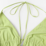 New Trendy Women's Dress Sexy Deep V NeckBackless Long Dress Mature and Elegant Style Beac!Vacation Dress