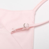 Sexy Girl's Net-Sheer Open-Back Strap Dress with LongSkirt Figure-Hugging with a Back opening and side slitDress