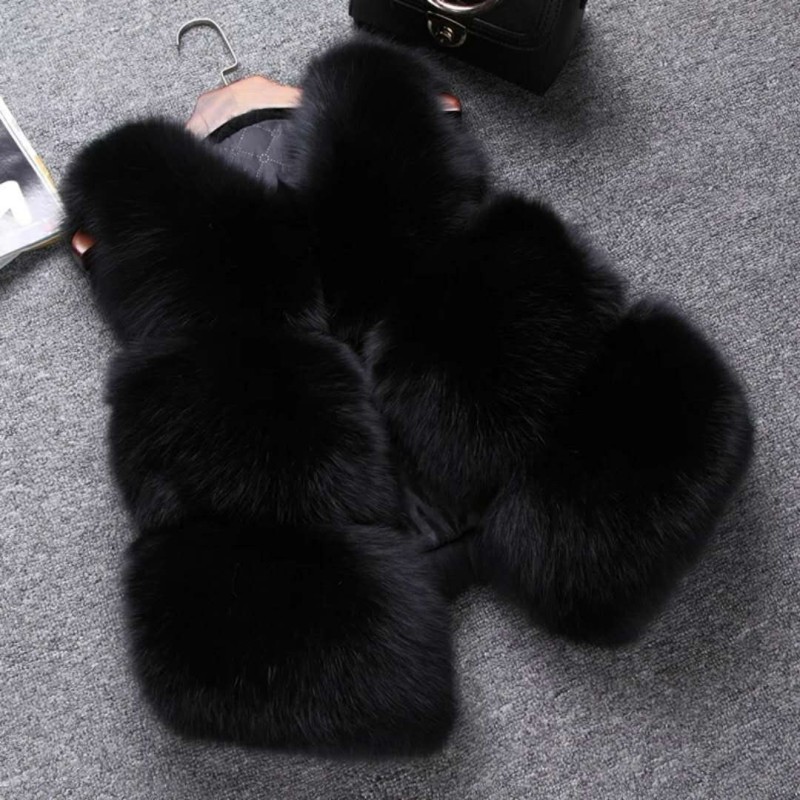Women's fashionable casual fur jacket coat multi-color faux-fur short fur coat