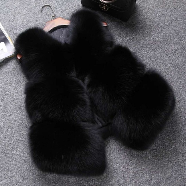 Women's fashionable casual fur jacket coat multi-color faux-fur short fur coat